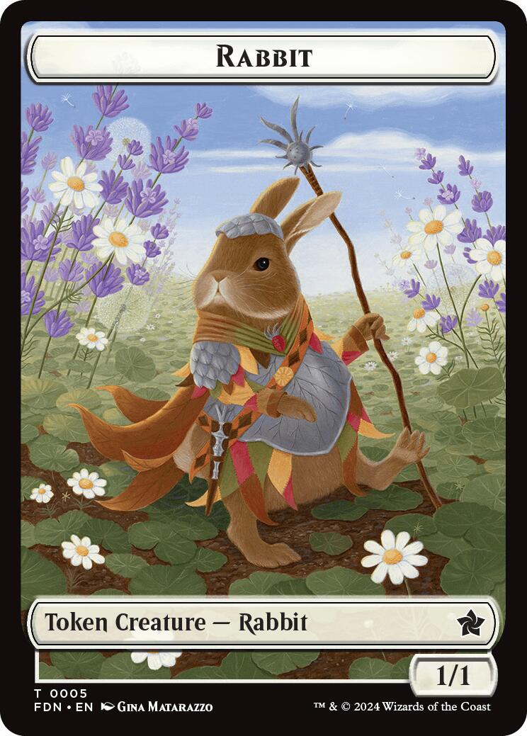 Rabbit // Soldier Double-Sided Token [Foundations Tokens] MTG Single Magic: The Gathering | Red Claw Gaming