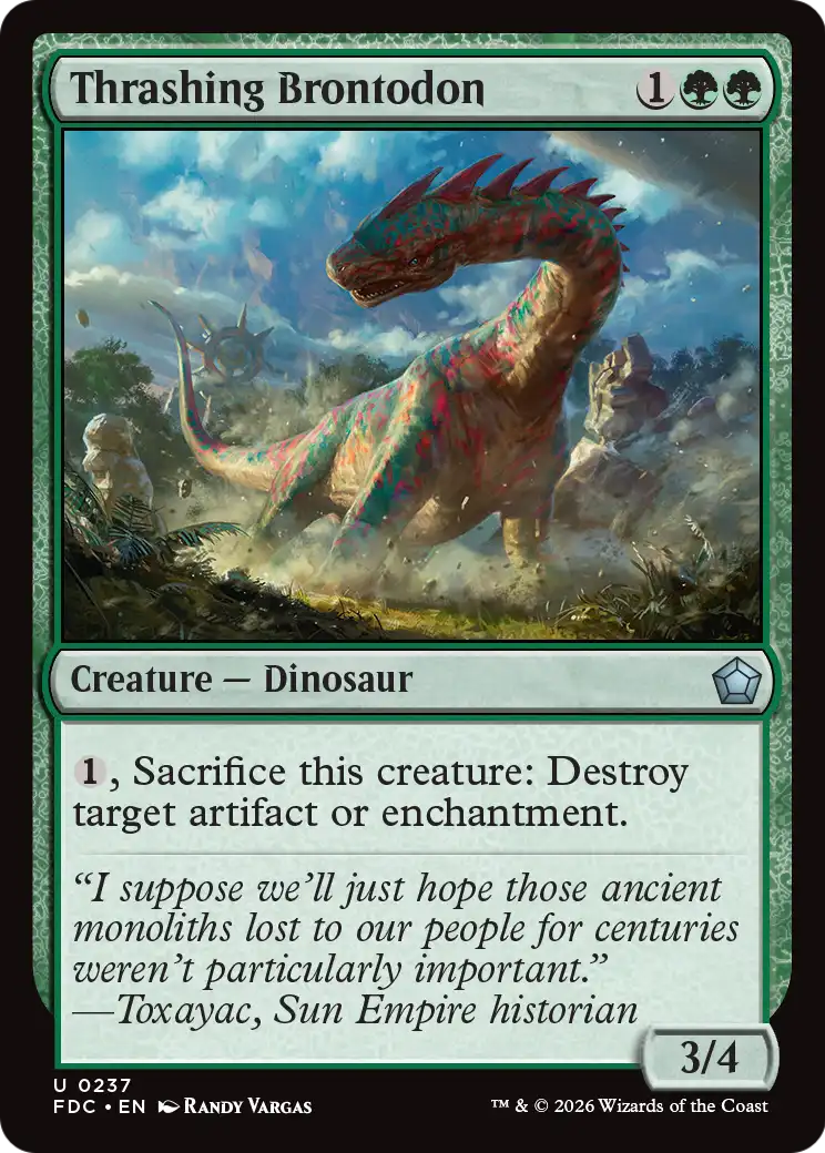 Thrashing Brontodon [Foundations Commander] | Red Claw Gaming
