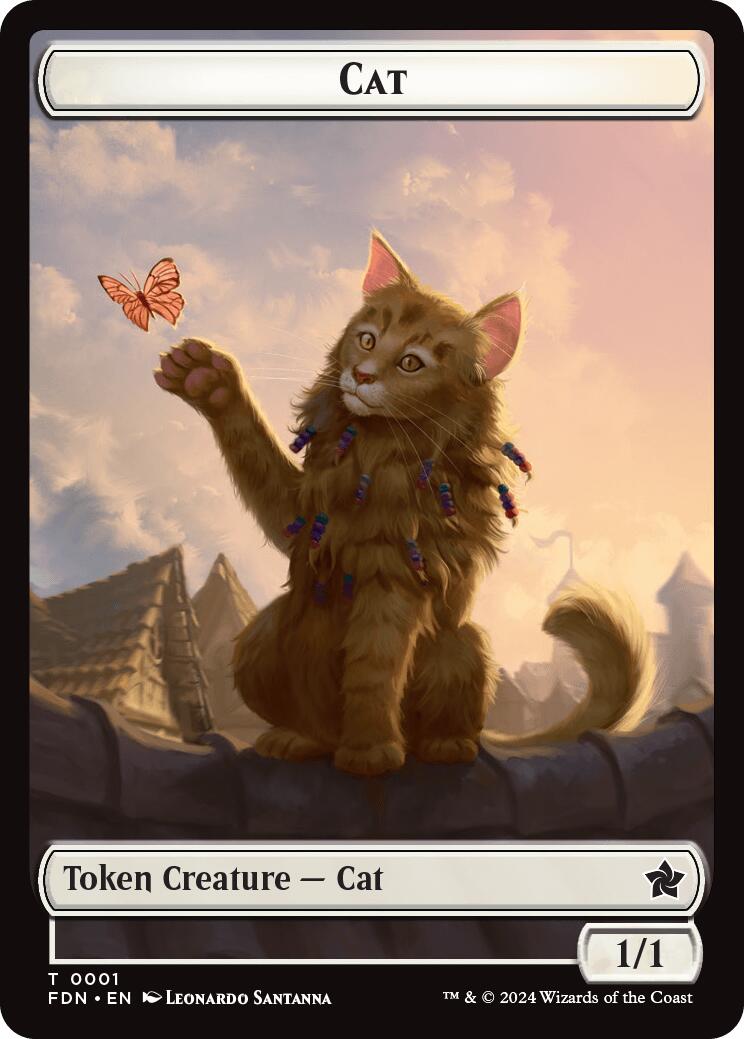 Spirit // Cat (0001) Doubled-Sided Token [Foundations Tokens] MTG Single Magic: The Gathering | Red Claw Gaming
