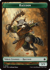 Elf Warrior // Raccoon Doubled-Sided Token [Foundations Tokens] MTG Single Magic: The Gathering | Red Claw Gaming