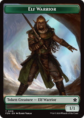 Elf Warrior // Raccoon Doubled-Sided Token [Foundations Tokens] MTG Single Magic: The Gathering | Red Claw Gaming