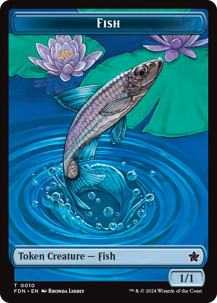 Faerie // Fish Doubled-Sided Token [Foundations Tokens] MTG Single Magic: The Gathering | Red Claw Gaming
