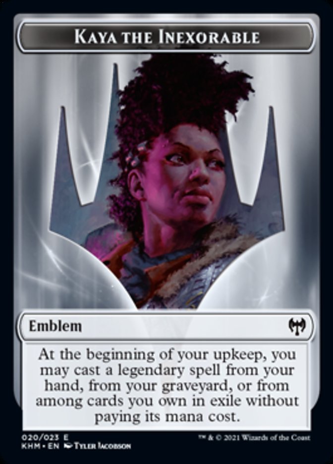 Kaya the Inexorable Emblem [Kaldheim Tokens] MTG Single Magic: The Gathering | Red Claw Gaming