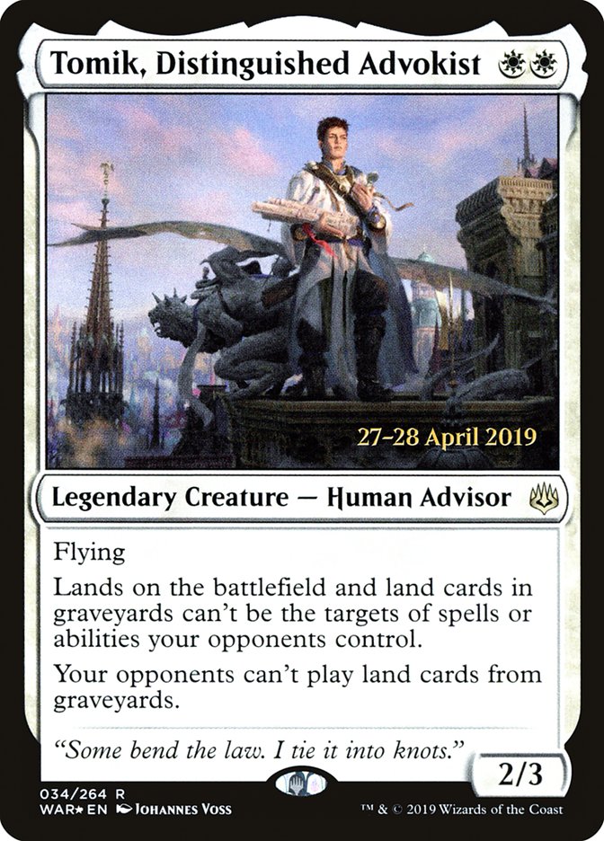 Tomik, Distinguished Advokist [War of the Spark Prerelease Promos] MTG Single Magic: The Gathering | Red Claw Gaming