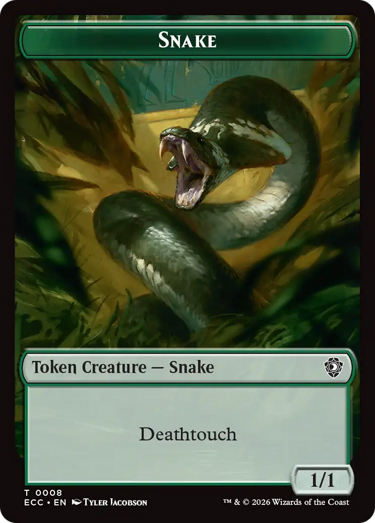 Zombie // Snake Double-Sided Token [Lorwyn Eclipsed Tokens] MTG Single Magic: The Gathering | Red Claw Gaming