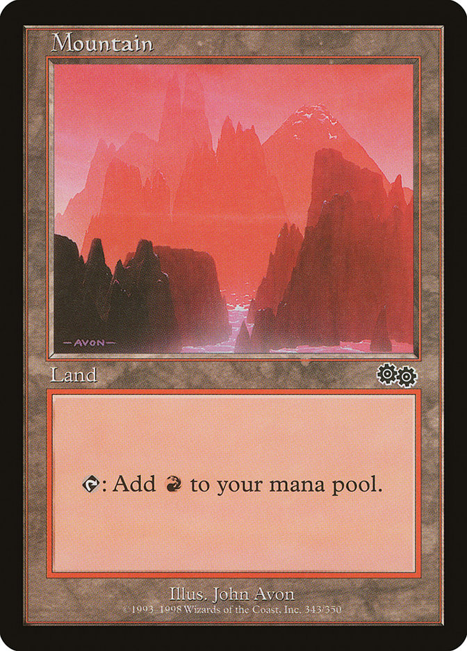 Mountain (343) [Urza's Saga] MTG Single Magic: The Gathering | Red Claw Gaming