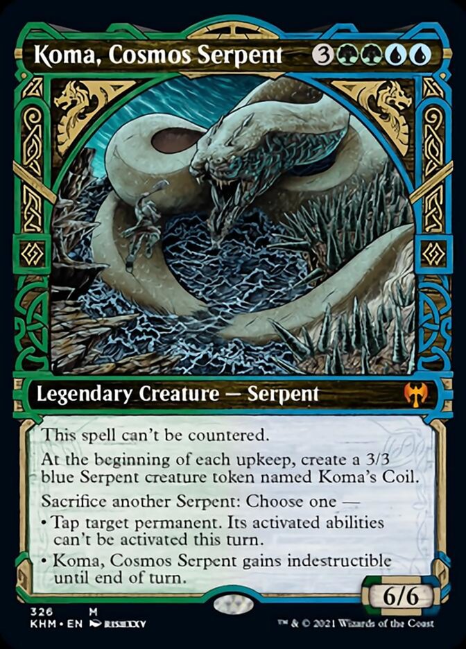 Koma, Cosmos Serpent (Showcase) [Kaldheim] MTG Single Magic: The Gathering | Red Claw Gaming