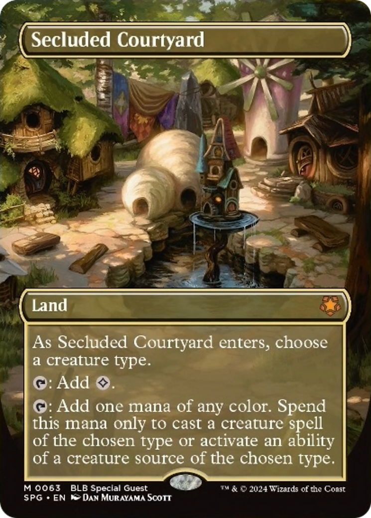 Secluded Courtyard (Borderless) [Bloomburrow Special Guests] MTG Single Magic: The Gathering | Red Claw Gaming