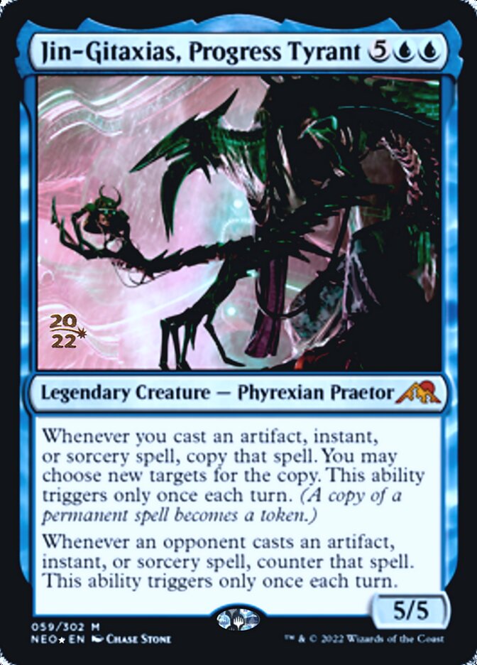 Jin-Gitaxias, Progress Tyrant [Kamigawa: Neon Dynasty Prerelease Promos] MTG Single Magic: The Gathering | Red Claw Gaming