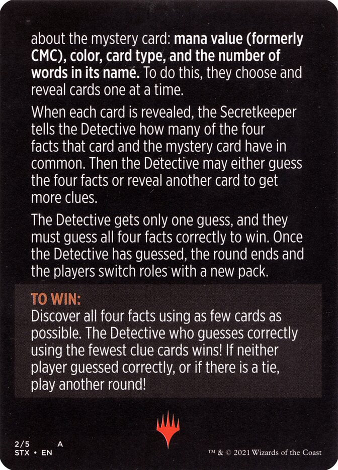 Booster Sleuth (Magic Minigame) [Strixhaven: School of Mages Minigame] MTG Single Magic: The Gathering | Red Claw Gaming