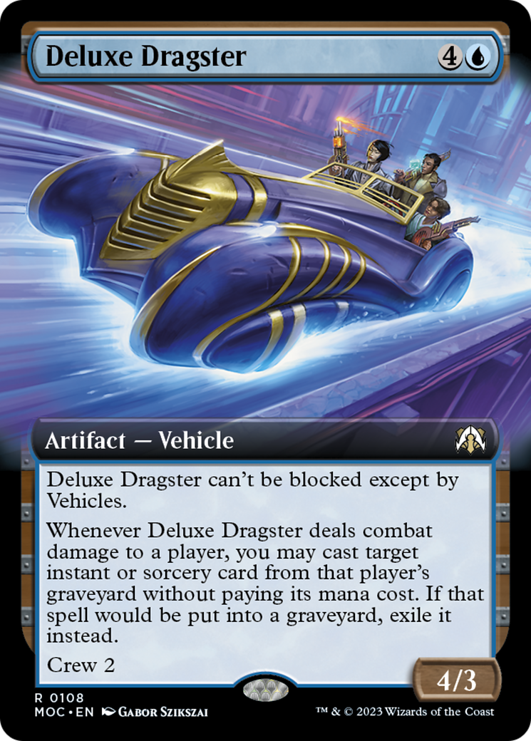 Deluxe Dragster (Extended Art) [March of the Machine Commander] MTG Single Magic: The Gathering    | Red Claw Gaming
