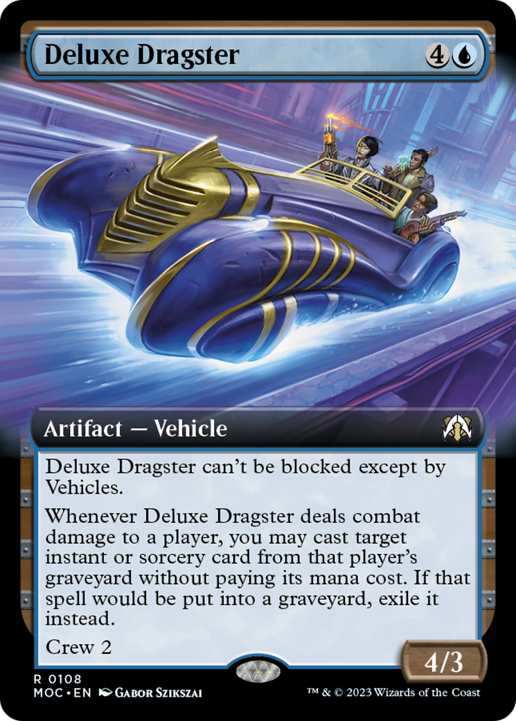 Deluxe Dragster (Extended Art) [March of the Machine Commander] MTG Single Magic: The Gathering | Red Claw Gaming