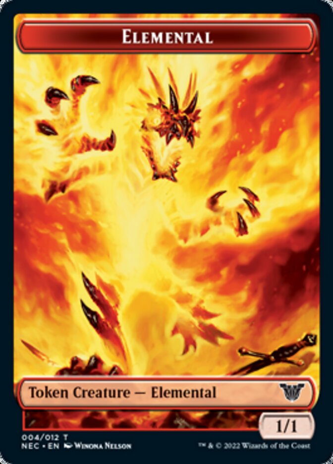 Elemental // Spirit (009) Double-Sided Token [Kamigawa: Neon Dynasty Commander Tokens] MTG Single Magic: The Gathering | Red Claw Gaming