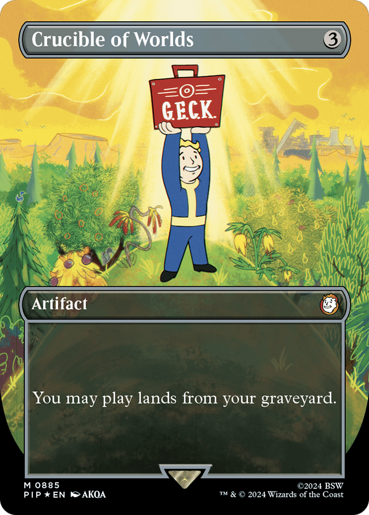 Crucible of Worlds (Borderless) (Surge Foil) [Fallout] MTG Single Magic: The Gathering | Red Claw Gaming
