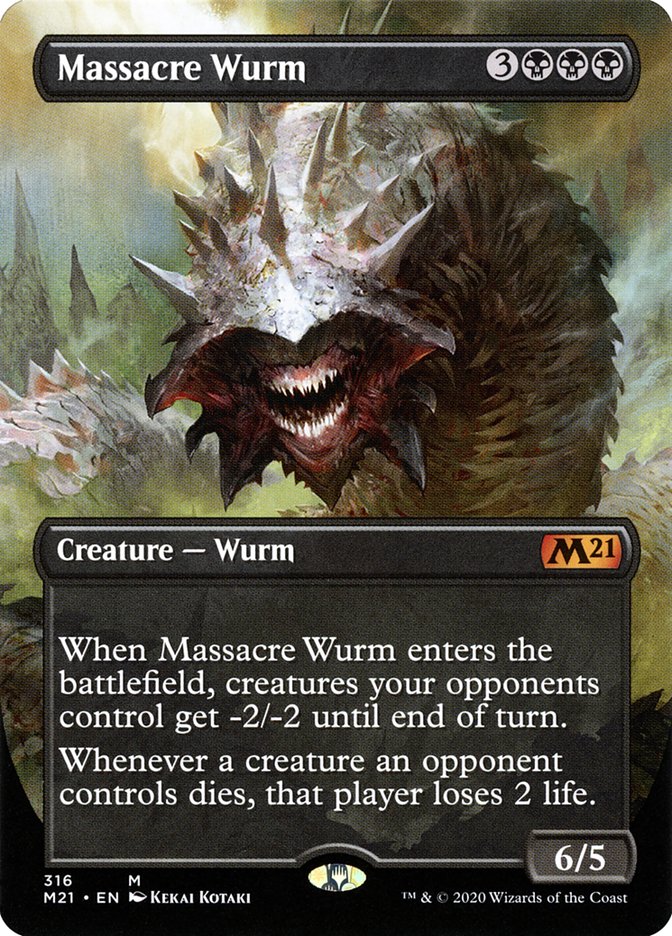 Massacre Wurm (Borderless Alternate Art) [Core Set 2021] MTG Single Magic: The Gathering | Red Claw Gaming