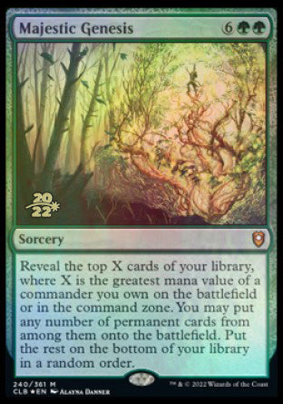 Majestic Genesis [Commander Legends: Battle for Baldur's Gate Prerelease Promos] MTG Single Magic: The Gathering | Red Claw Gaming