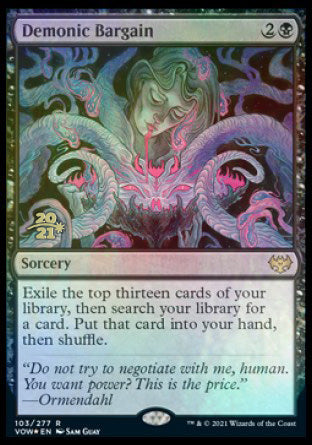 Demonic Bargain [Innistrad: Crimson Vow Prerelease Promos] MTG Single Magic: The Gathering | Red Claw Gaming
