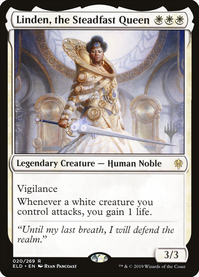 Linden, the Steadfast Queen (Promo Pack) [Throne of Eldraine Promos] MTG Single Magic: The Gathering | Red Claw Gaming