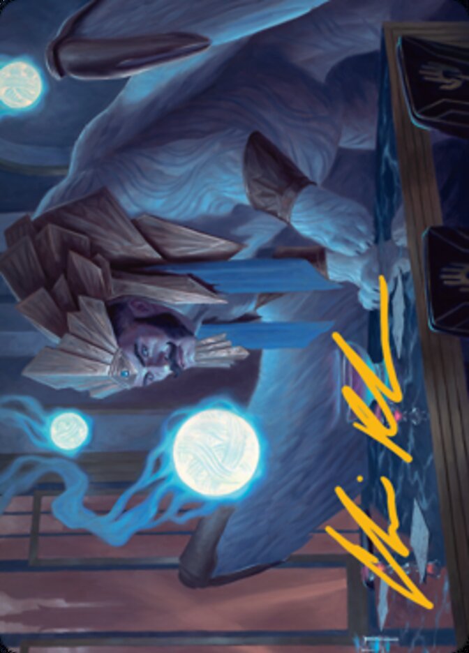 Tivit, Seller of Secrets Art Card (Gold-Stamped Signature) [Streets of New Capenna Art Series] MTG Single Magic: The Gathering | Red Claw Gaming