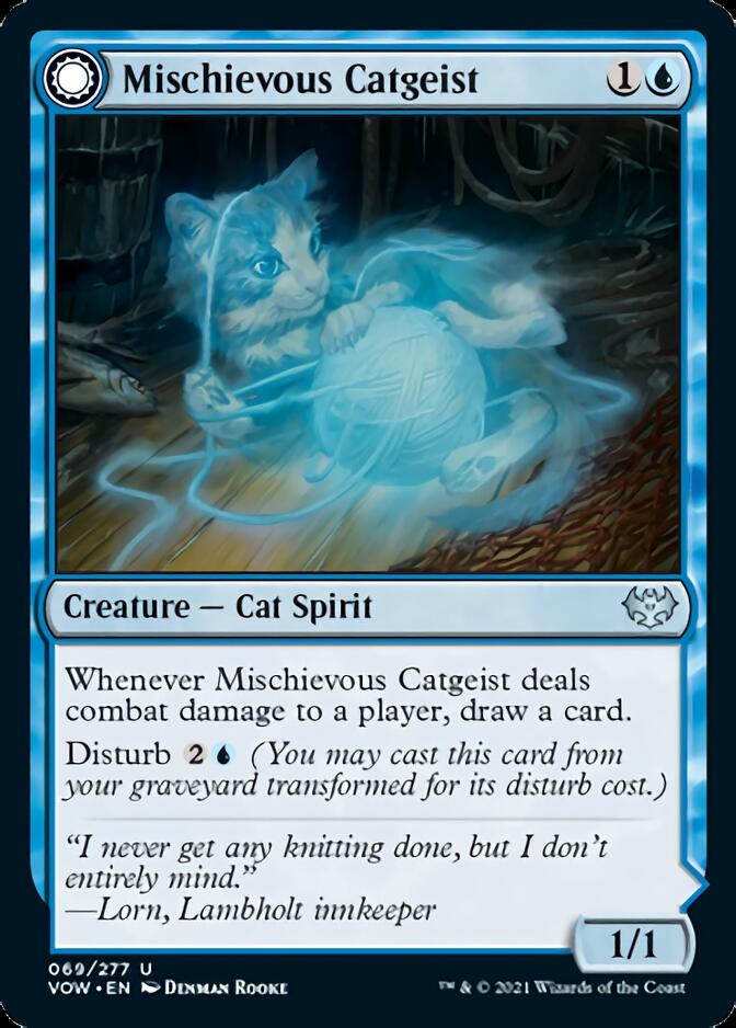 Mischievous Catgeist // Catlike Curiosity [Innistrad: Crimson Vow] MTG Single Magic: The Gathering | Red Claw Gaming