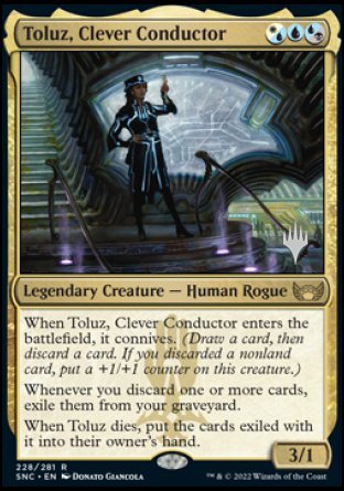 Toluz, Clever Conductor (Promo Pack) [Streets of New Capenna Promos] MTG Single Magic: The Gathering | Red Claw Gaming
