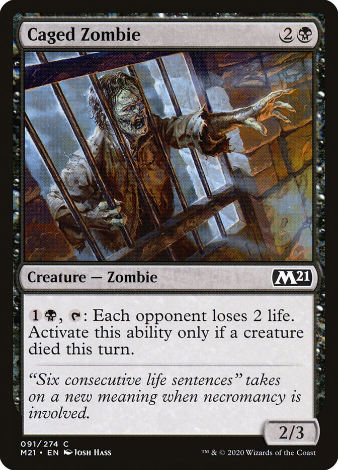 Caged Zombie [Core Set 2021] MTG Single Magic: The Gathering | Red Claw Gaming