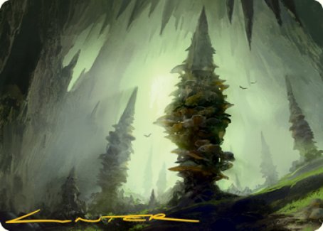 Forest (280) Art Card (Gold-Stamped Signature) [Dungeons & Dragons: Adventures in the Forgotten Realms Art Series] MTG Single Magic: The Gathering | Red Claw Gaming