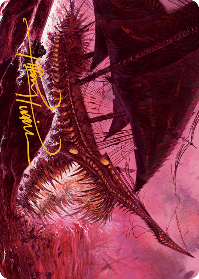 Marauding Dreadship Art Card (Gold-Stamped Signature) [March of the Machine Art Series] MTG Single Magic: The Gathering | Red Claw Gaming