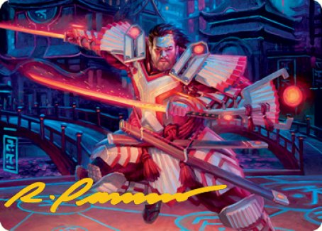 Isshin, Two Heavens as One 1 Art Card (Gold-Stamped Signature) [Kamigawa: Neon Dynasty Art Series] MTG Single Magic: The Gathering | Red Claw Gaming