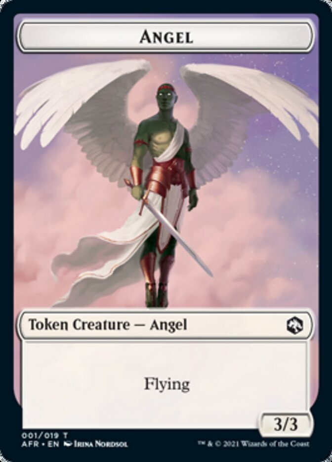 Treasure // Angel Double-Sided Token [Dungeons & Dragons: Adventures in the Forgotten Realms Tokens] MTG Single Magic: The Gathering | Red Claw Gaming