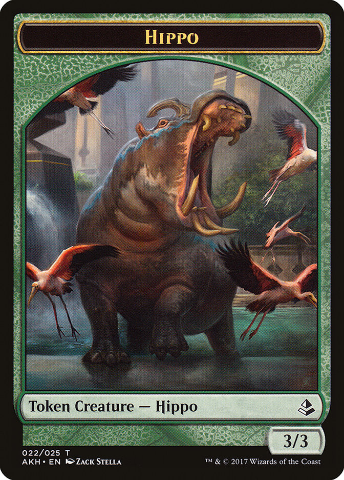 Aven Wind Guide // Hippo Double-Sided Token [Amonkhet Tokens] MTG Single Magic: The Gathering | Red Claw Gaming