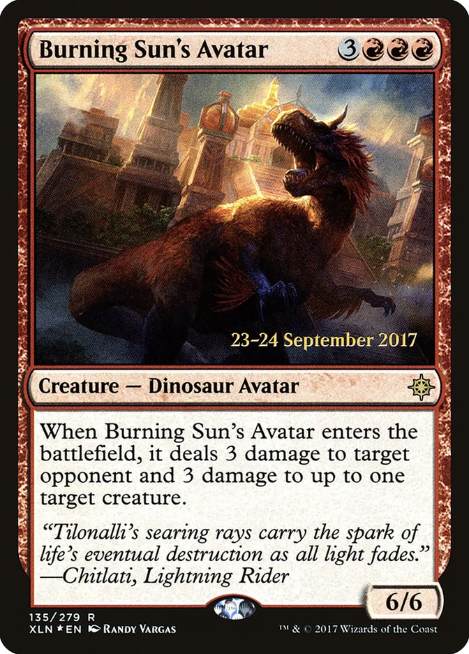 Burning Sun's Avatar [Ixalan Prerelease Promos] MTG Single Magic: The Gathering | Red Claw Gaming