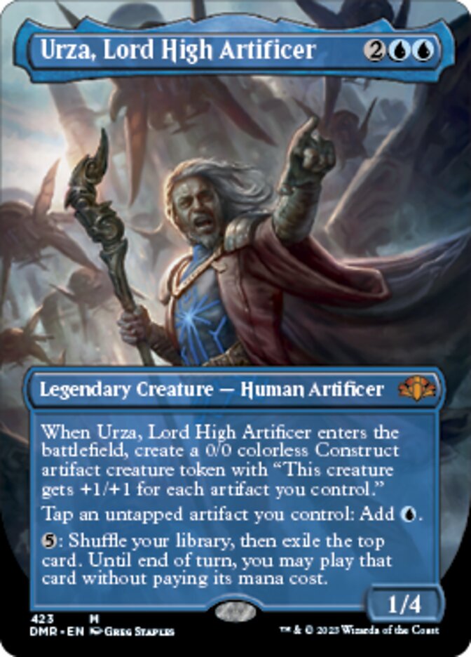 Urza, Lord High Artificer (Borderless Alternate Art) [Dominaria Remastered] MTG Single Magic: The Gathering | Red Claw Gaming