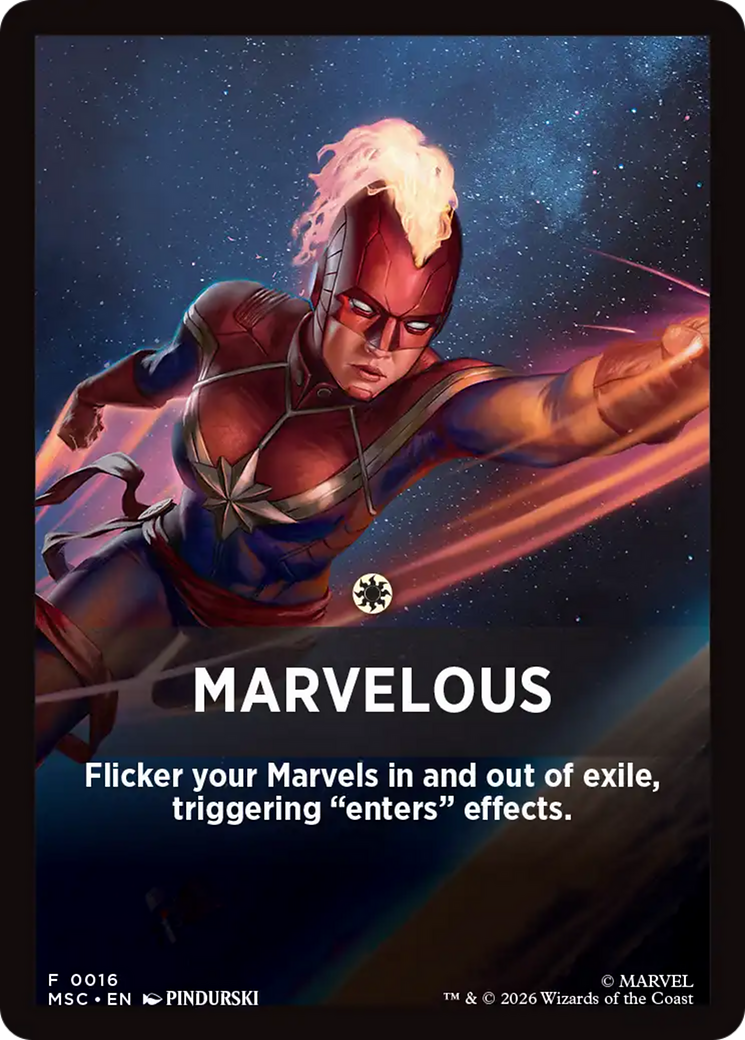 Marvelous Theme Card [Marvel Super Heroes Commander] | Red Claw Gaming