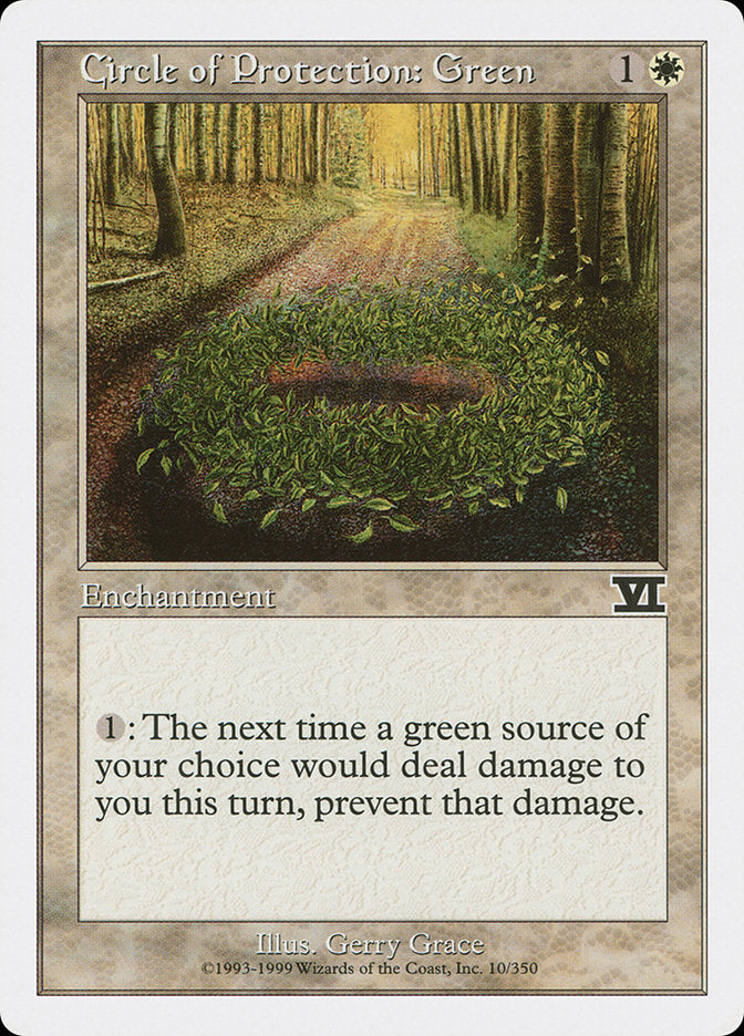 Circle of Protection: Green [Classic Sixth Edition] MTG Single Magic: The Gathering | Red Claw Gaming