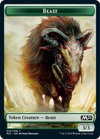 Beast // Saproling Double-Sided Token [Core Set 2021 Tokens] MTG Single Magic: The Gathering | Red Claw Gaming