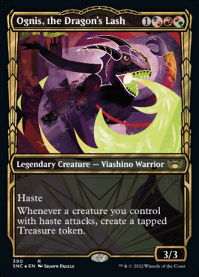 Ognis, the Dragon's Lash (Showcase Golden Age Gilded Foil) [Streets of New Capenna] MTG Single Magic: The Gathering | Red Claw Gaming