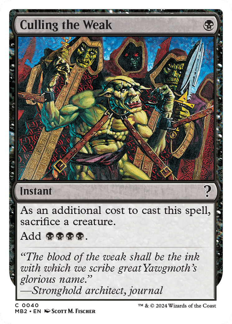 Culling the Weak (White Border) [Mystery Booster 2] MTG Single Magic: The Gathering | Red Claw Gaming