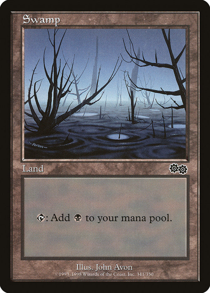 Swamp (341) [Urza's Saga] MTG Single Magic: The Gathering | Red Claw Gaming