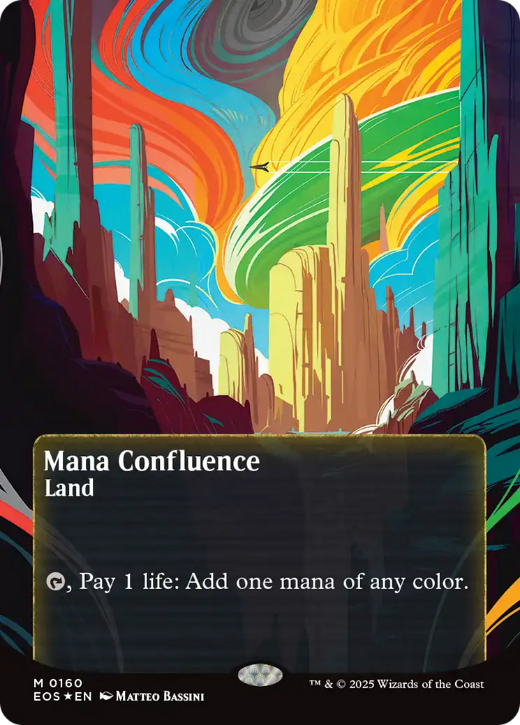 Mana Confluence (0160) (Borderless) (Galaxy Foil) [Edge of Eternities: Stellar Sights] MTG Single Magic: The Gathering | Red Claw Gaming
