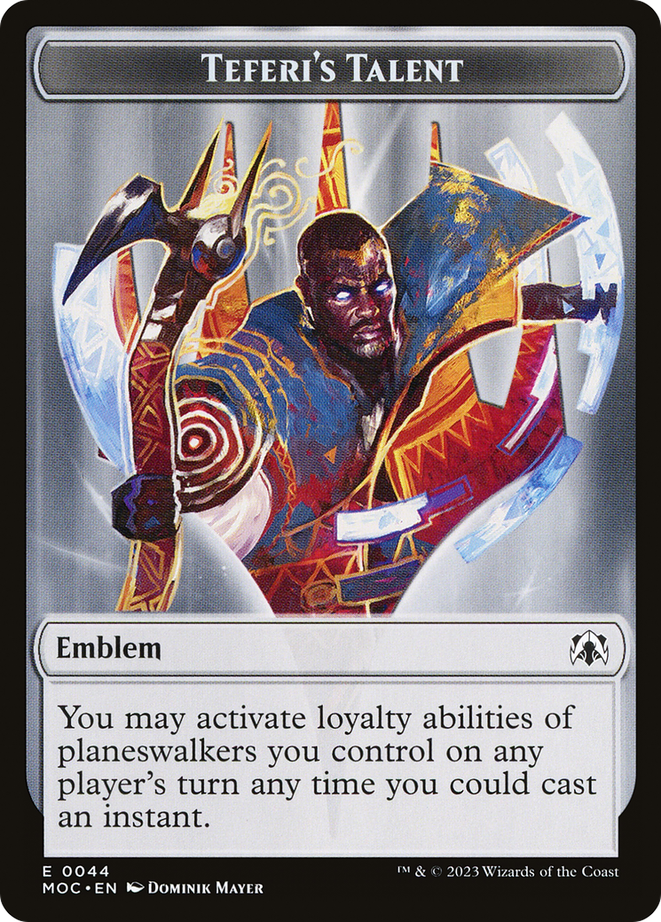 First Mate Ragavan // Teferi's Talent Emblem Double-Sided Token [March of the Machine Commander Tokens] MTG Single Magic: The Gathering | Red Claw Gaming