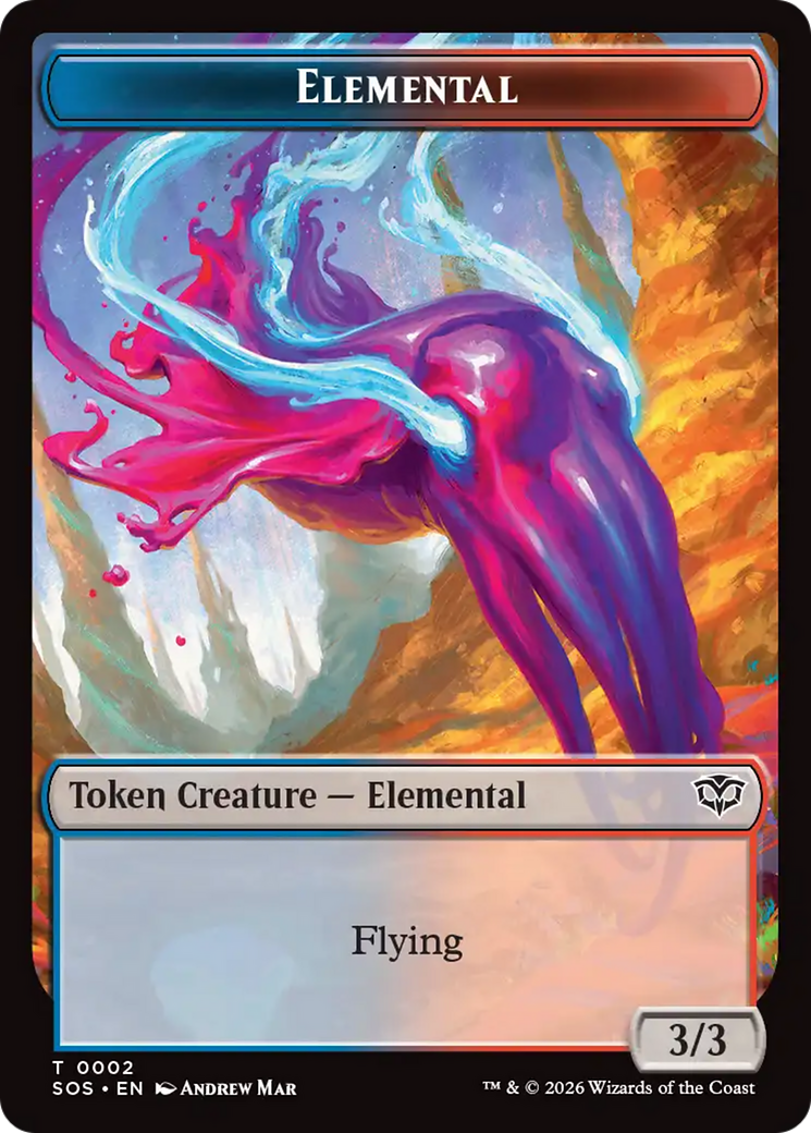 Elemental (0002) // Treasure Double-Sided Token [Secrets of Strixhaven Tokens] MTG Single Magic: The Gathering | Red Claw Gaming