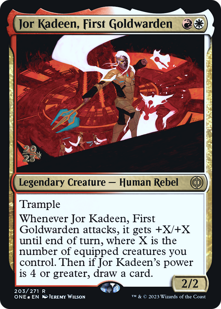 Jor Kadeen, First Goldwarden [Phyrexia: All Will Be One Prerelease Promos] MTG Single Magic: The Gathering | Red Claw Gaming