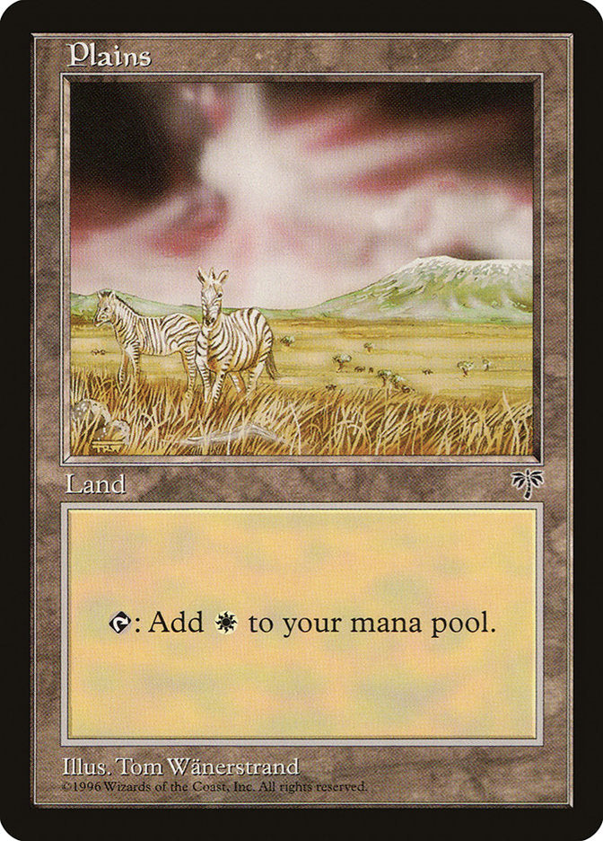 Plains (Zebras / Signature on Left) [Mirage] MTG Single Magic: The Gathering | Red Claw Gaming