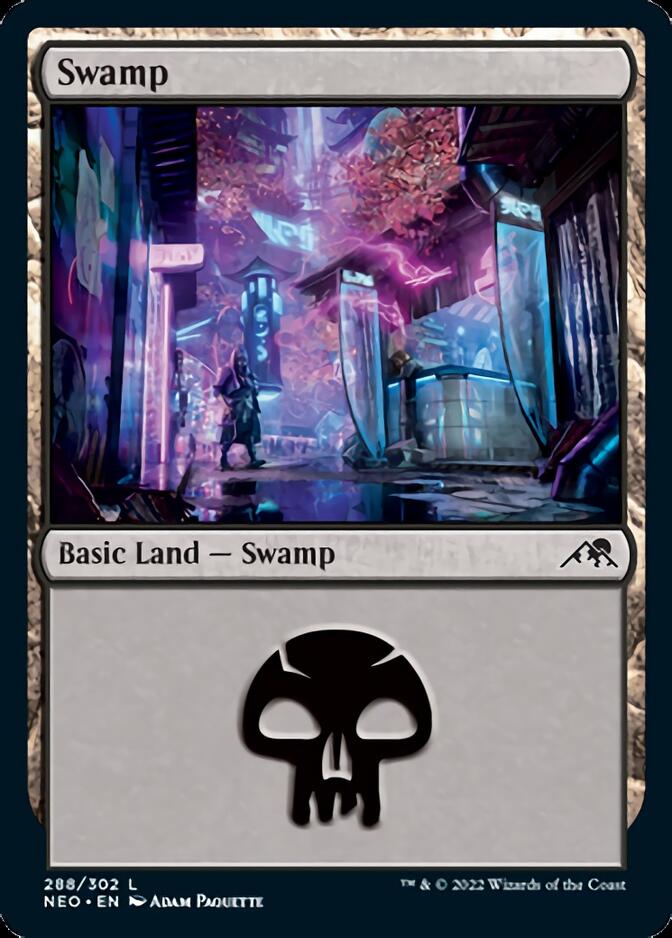 Swamp (288) [Kamigawa: Neon Dynasty] MTG Single Magic: The Gathering    | Red Claw Gaming