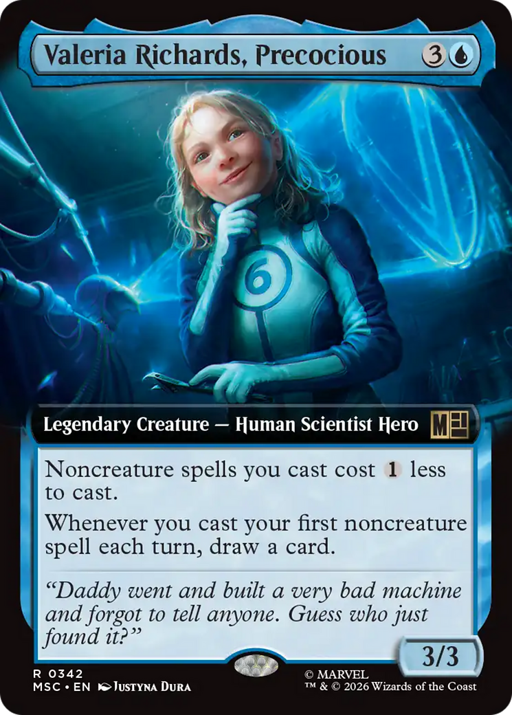 Valeria Richards, Precocious (Extended Art) [Marvel Super Heroes Commander] MTG Single Magic: The Gathering | Red Claw Gaming