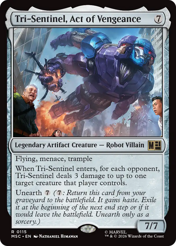 Tri-Sentinel, Act of Vengeance (Surge Foil) [Marvel Super Heroes Commander] | Red Claw Gaming