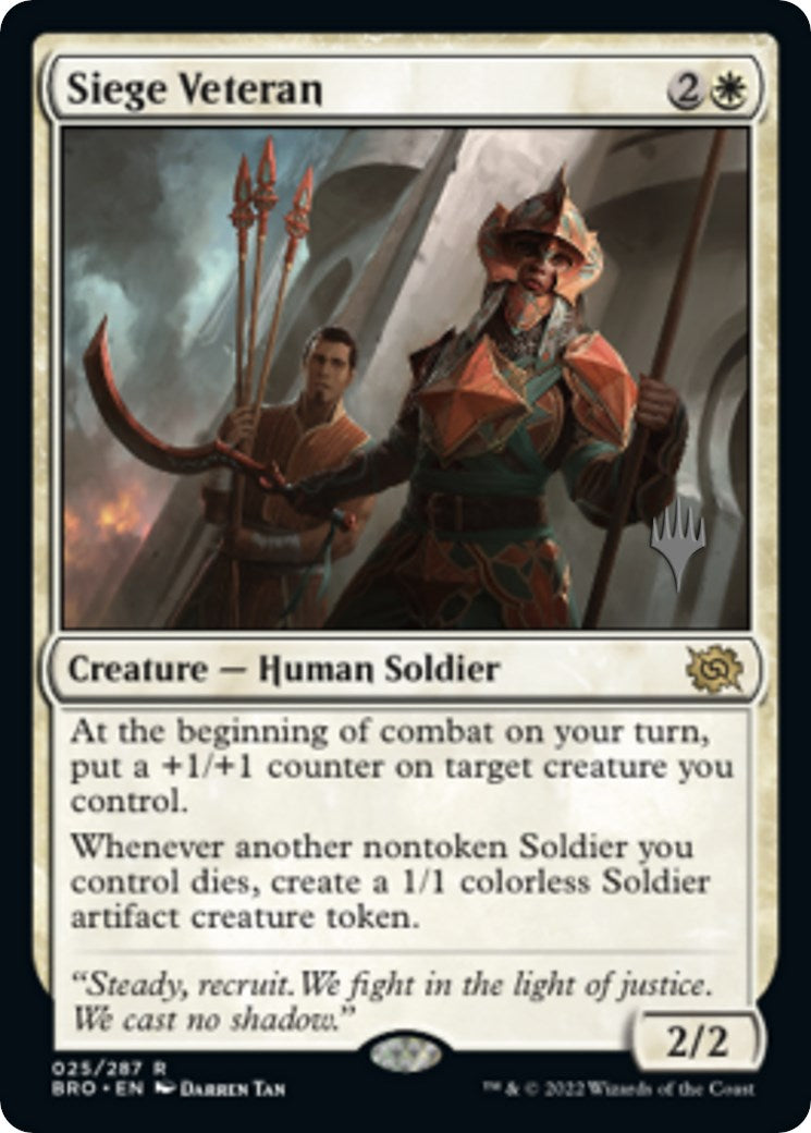 Siege Veteran (Promo Pack) [The Brothers' War Promos] MTG Single Magic: The Gathering | Red Claw Gaming