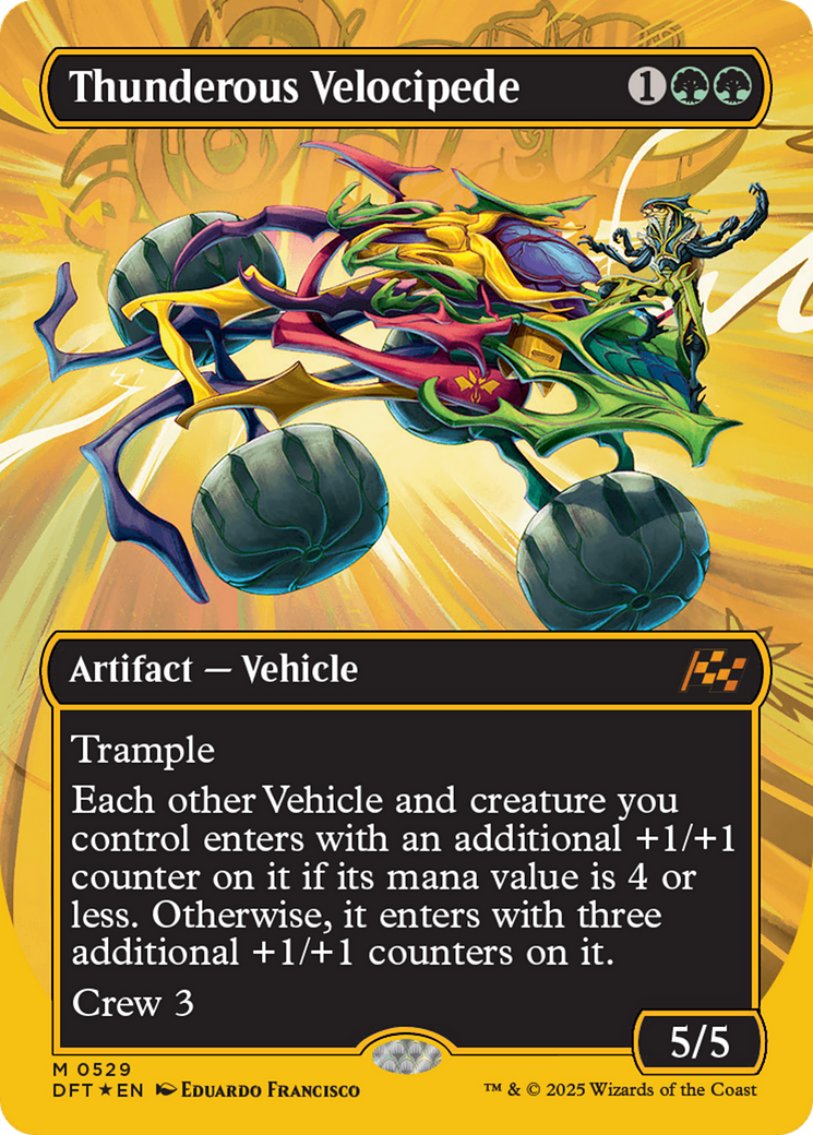 Thunderous Velocipede (Borderless) (First-Place Foil) [Aetherdrift] MTG Single Magic: The Gathering | Red Claw Gaming