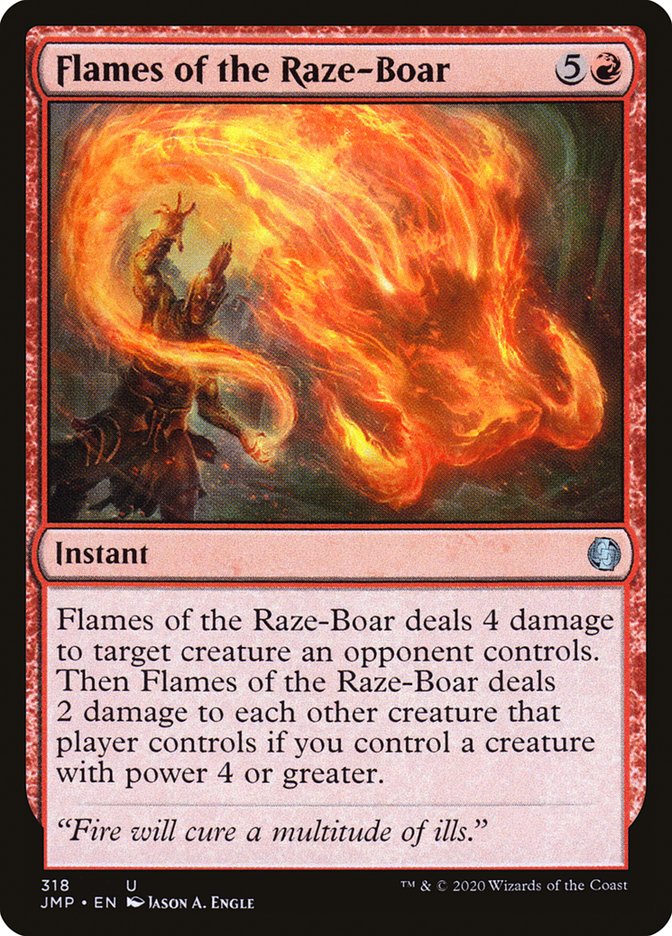 Flames of the Raze-Boar [Jumpstart] MTG Single Magic: The Gathering | Red Claw Gaming